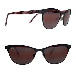 MAUI JIM Popoki Satin Black Polar Sunglasses MJ729